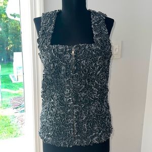 Samuel Dong Black Denim Corset Top, Size Medium, NWT!